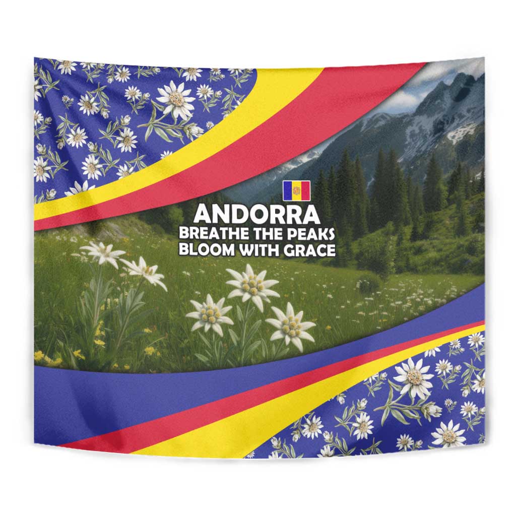 Andorra Tapestry with Edelweiss Mountain Landscape Design - Wonder Print Shop