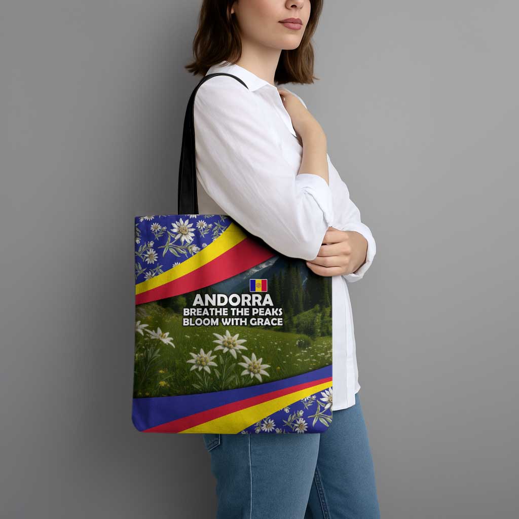 Andorra Tote Bag with Edelweiss Mountain Landscape Design - Wonder Print Shop