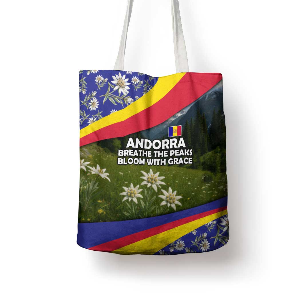 Andorra Tote Bag with Edelweiss Mountain Landscape Design - Wonder Print Shop