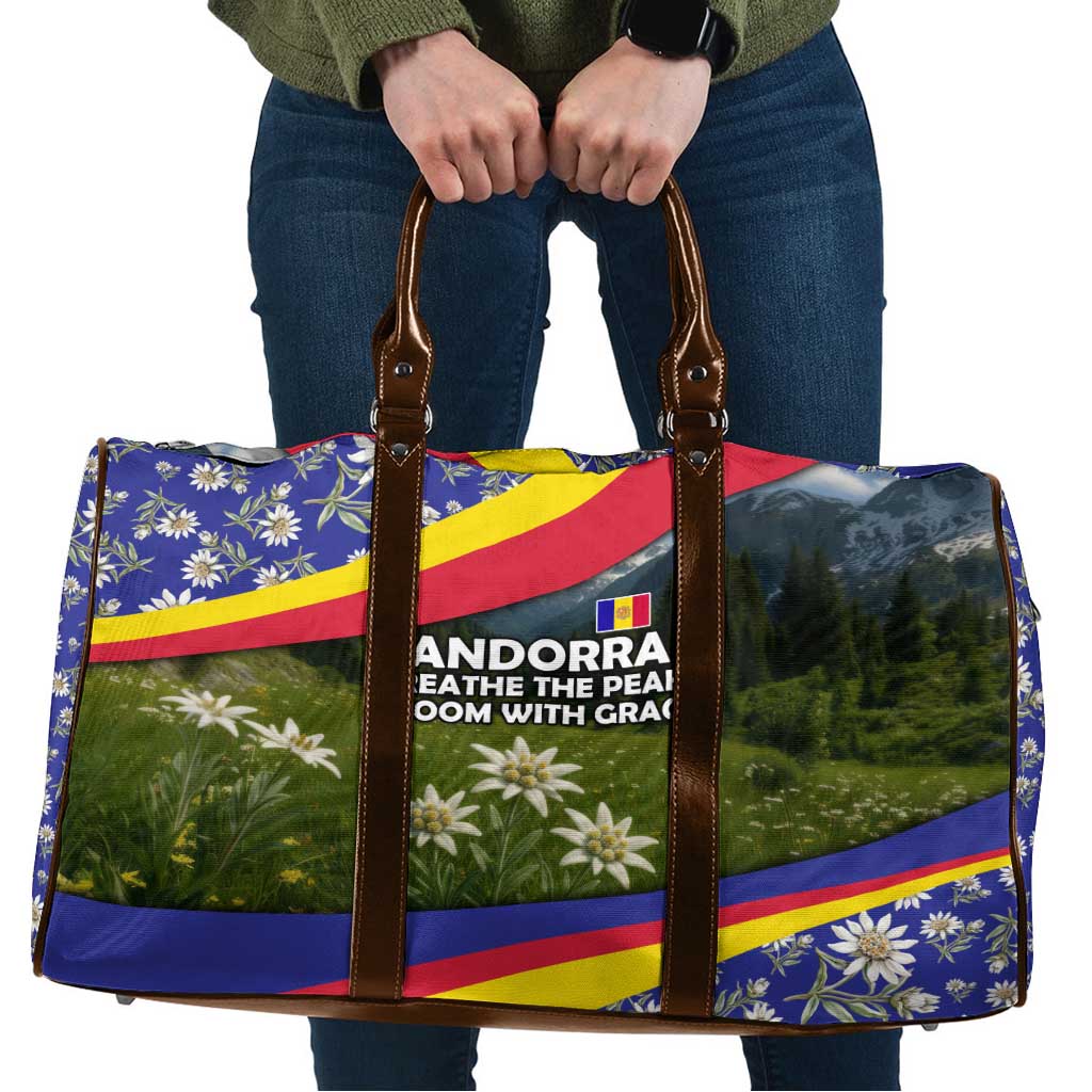 Andorra Travel Bag with Edelweiss Mountain Landscape Design - Wonder Print Shop
