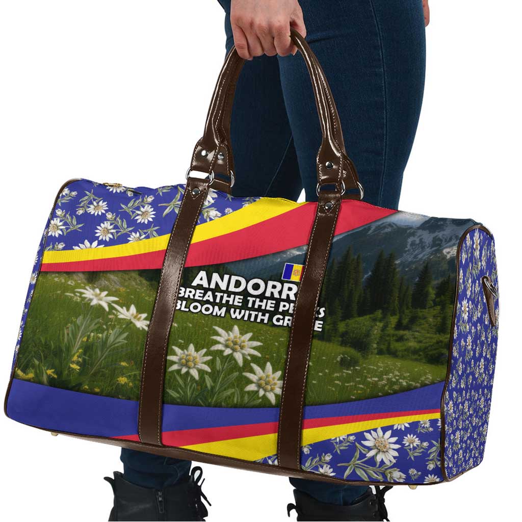 Andorra Travel Bag with Edelweiss Mountain Landscape Design - Wonder Print Shop