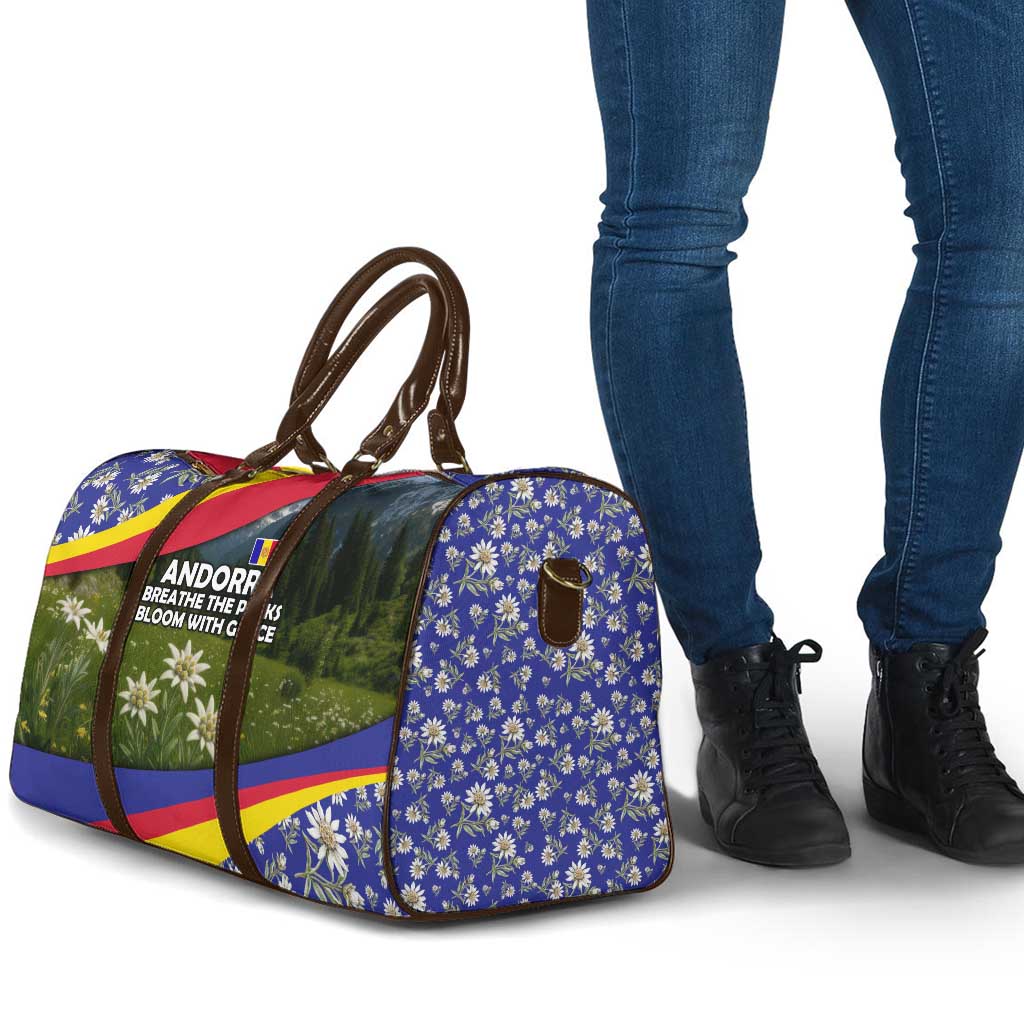 Andorra Travel Bag with Edelweiss Mountain Landscape Design - Wonder Print Shop