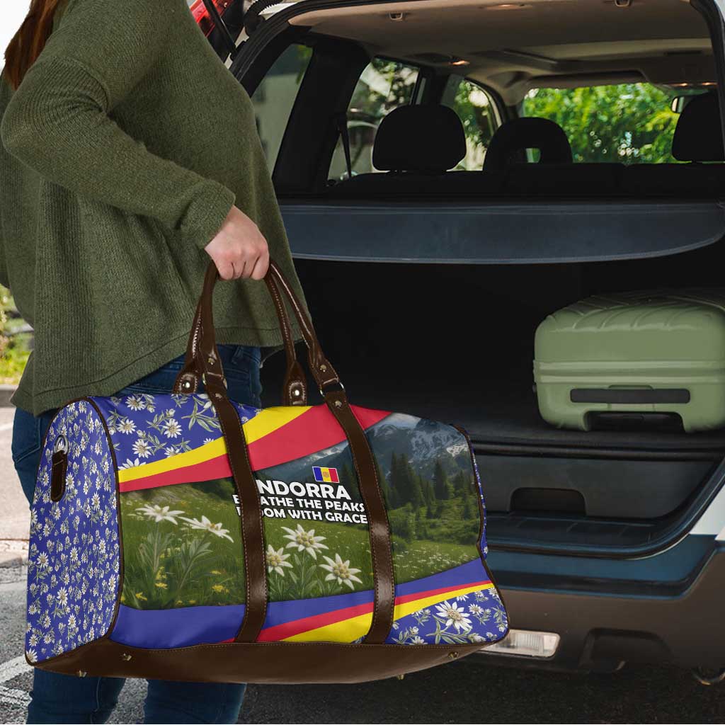 Andorra Travel Bag with Edelweiss Mountain Landscape Design - Wonder Print Shop