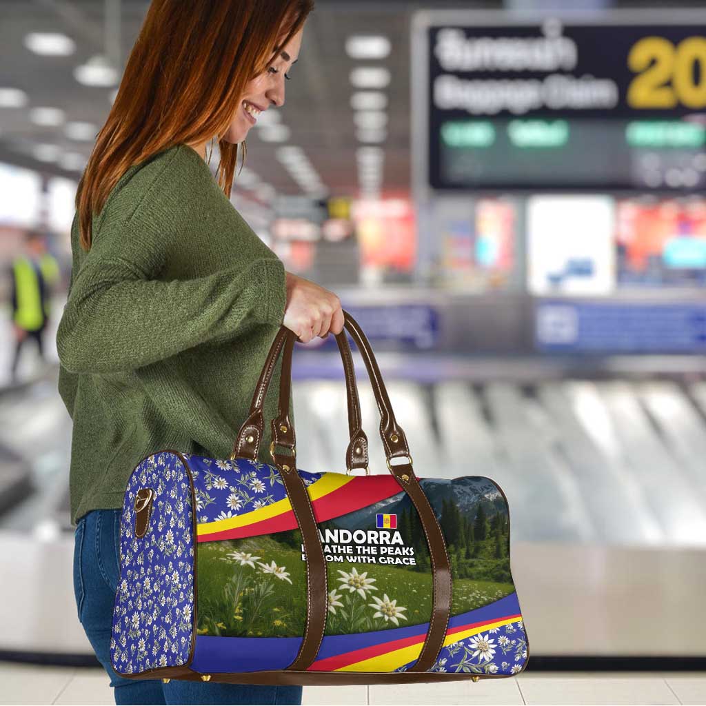 Andorra Travel Bag with Edelweiss Mountain Landscape Design - Wonder Print Shop