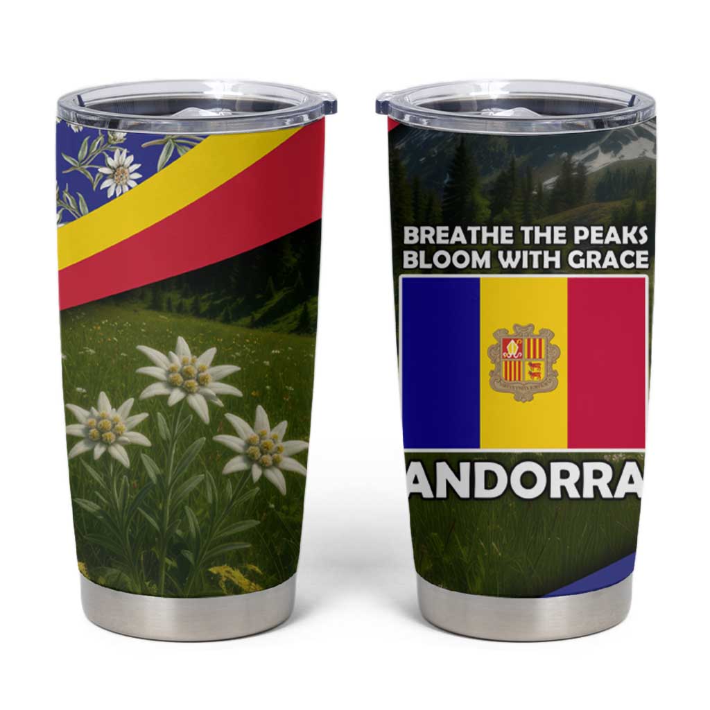 Andorra Tumbler Cup with Edelweiss Mountain Landscape Design - Wonder Print Shop