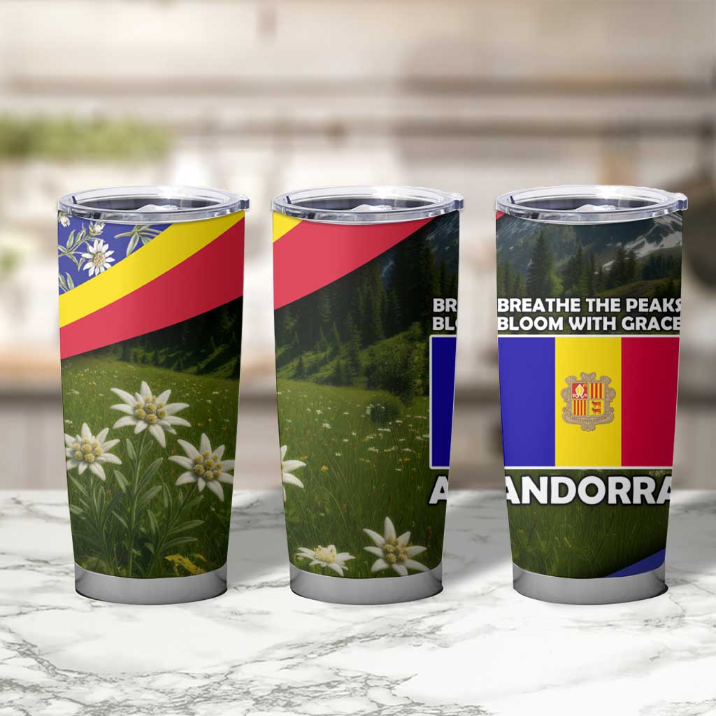 Andorra Tumbler Cup with Edelweiss Mountain Landscape Design - Wonder Print Shop