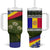 Andorra Tumbler With Handle with Edelweiss Mountain Landscape Design - Wonder Print Shop