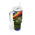 Andorra Tumbler With Handle with Edelweiss Mountain Landscape Design - Wonder Print Shop
