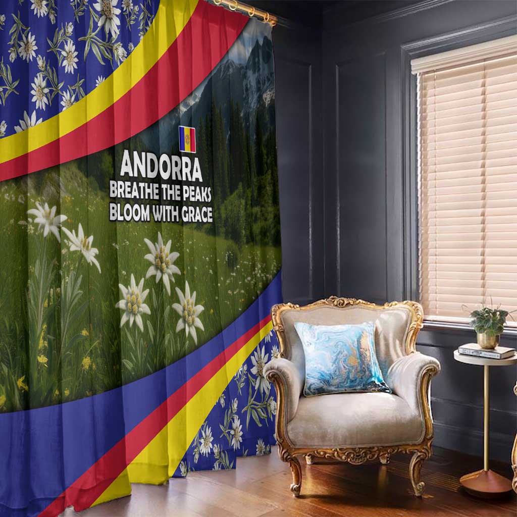 Andorra Window Curtain with Edelweiss Mountain Landscape Design - Wonder Print Shop