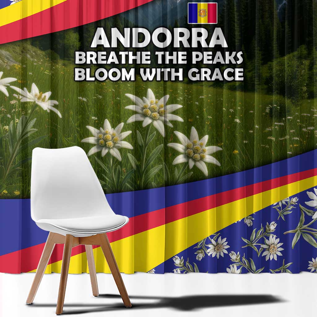 Andorra Window Curtain with Edelweiss Mountain Landscape Design - Wonder Print Shop