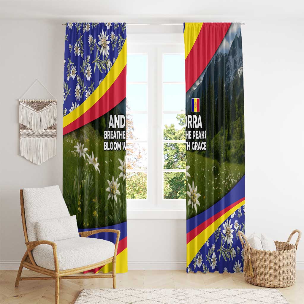 Andorra Window Curtain with Edelweiss Mountain Landscape Design - Wonder Print Shop