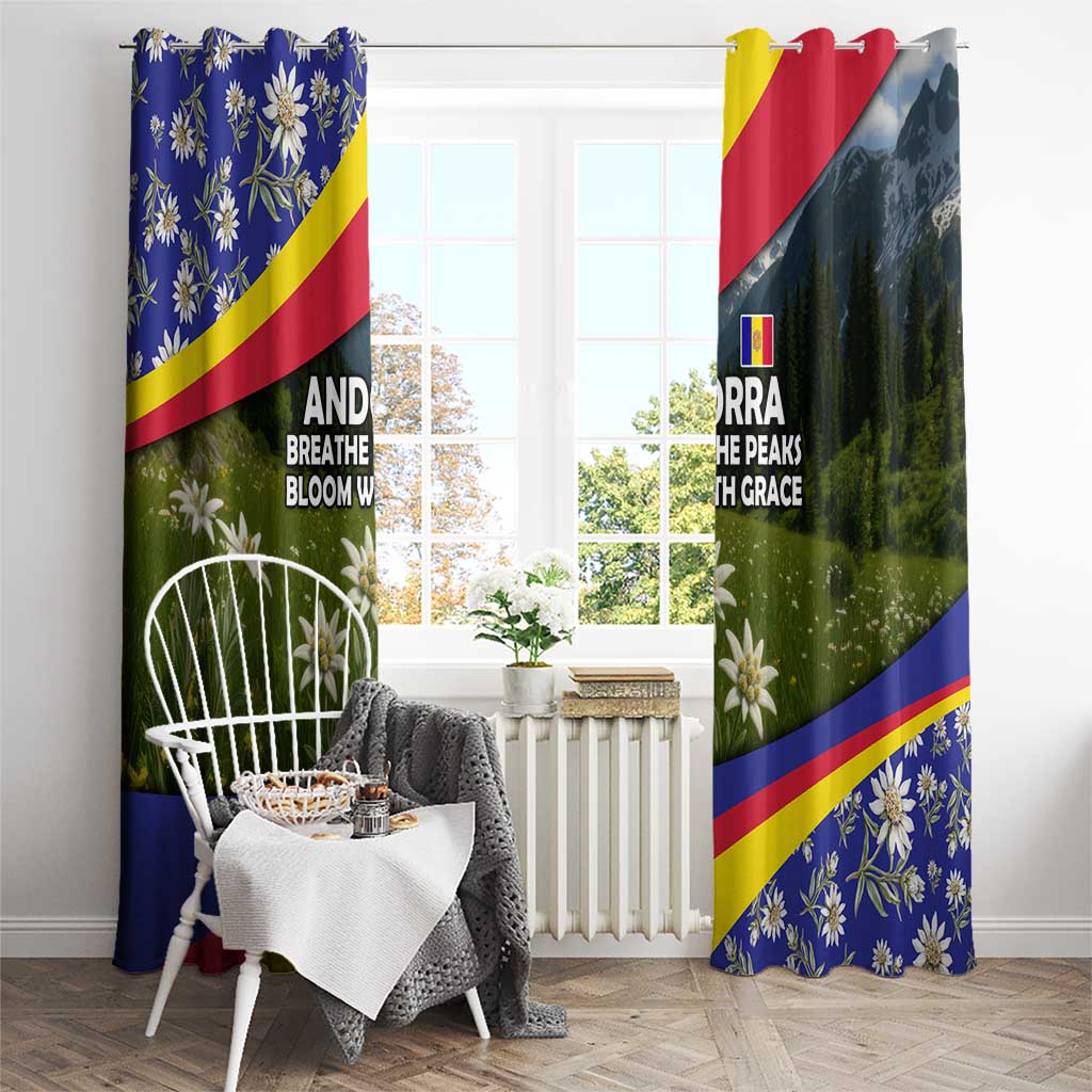 Andorra Window Curtain with Edelweiss Mountain Landscape Design - Wonder Print Shop