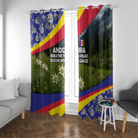 Andorra Window Curtain with Edelweiss Mountain Landscape Design - Wonder Print Shop