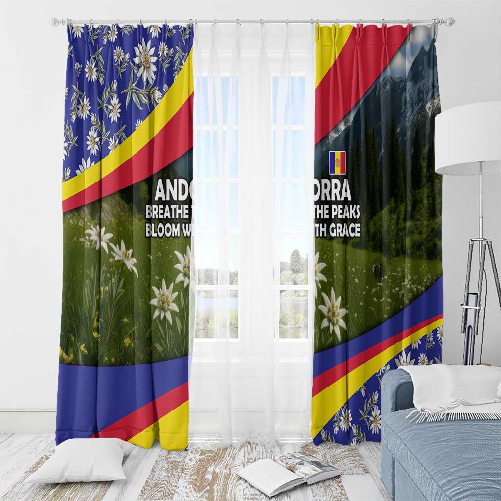 Andorra Window Curtain with Edelweiss Mountain Landscape Design - Wonder Print Shop