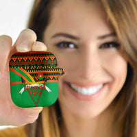 Burkina Faso AirPods Case with Green Tribal Pattern Design and National Flag Motif - Wonder Print Shop
