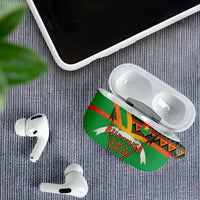 Burkina Faso AirPods Case with Green Tribal Pattern Design and National Flag Motif - Wonder Print Shop