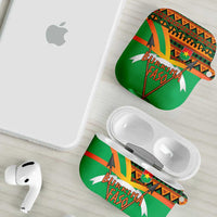 Burkina Faso AirPods Case with Green Tribal Pattern Design and National Flag Motif - Wonder Print Shop