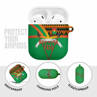 Burkina Faso AirPods Case with Green Tribal Pattern Design and National Flag Motif - Wonder Print Shop
