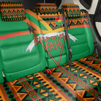 Burkina Faso Back Car Seat Cover with Green Tribal Pattern Design and National Flag Motif - Wonder Print Shop