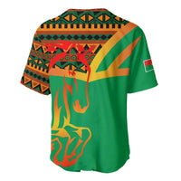 Burkina Faso Baseball Jersey with Green Tribal Pattern Design and National Flag Motif - Wonder Print Shop