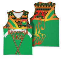 Burkina Faso Basketball Jersey with Green Tribal Pattern Design and National Flag Motif - Wonder Print Shop