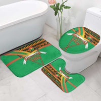 Burkina Faso Bathroom Set with Green Tribal Pattern Design and National Flag Motif - Wonder Print Shop