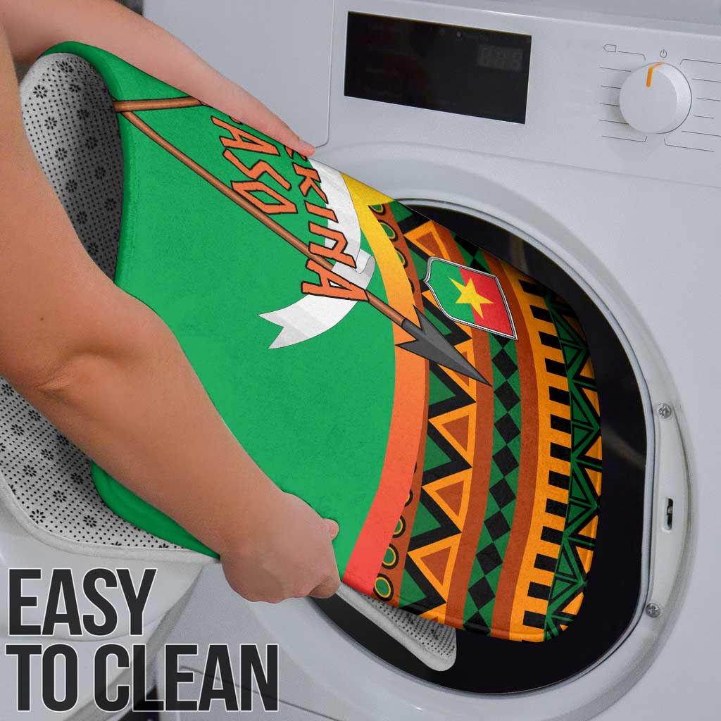 Burkina Faso Bathroom Set with Green Tribal Pattern Design and National Flag Motif - Wonder Print Shop