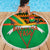 Burkina Faso Beach Blanket with Green Tribal Pattern Design and National Flag Motif - Wonder Print Shop