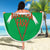 Burkina Faso Beach Blanket with Green Tribal Pattern Design and National Flag Motif - Wonder Print Shop
