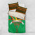 Burkina Faso Bedding Set with Green Tribal Pattern Design and National Flag Motif - Wonder Print Shop