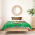 Burkina Faso Bedding Set with Green Tribal Pattern Design and National Flag Motif - Wonder Print Shop