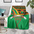 Burkina Faso Blanket with Green Tribal Pattern Design and National Flag Motif - Wonder Print Shop