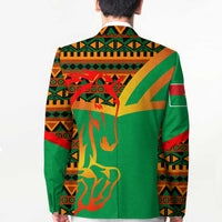 Burkina Faso Blazer with Green Tribal Pattern Design and National Flag Motif - Wonder Print Shop
