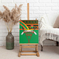 Burkina Faso Canvas Wall Art with Green Tribal Pattern Design and National Flag Motif - Wonder Print Shop