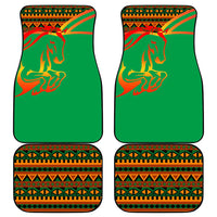 Burkina Faso Car Mats with Green Tribal Pattern Design and National Flag Motif - Wonder Print Shop