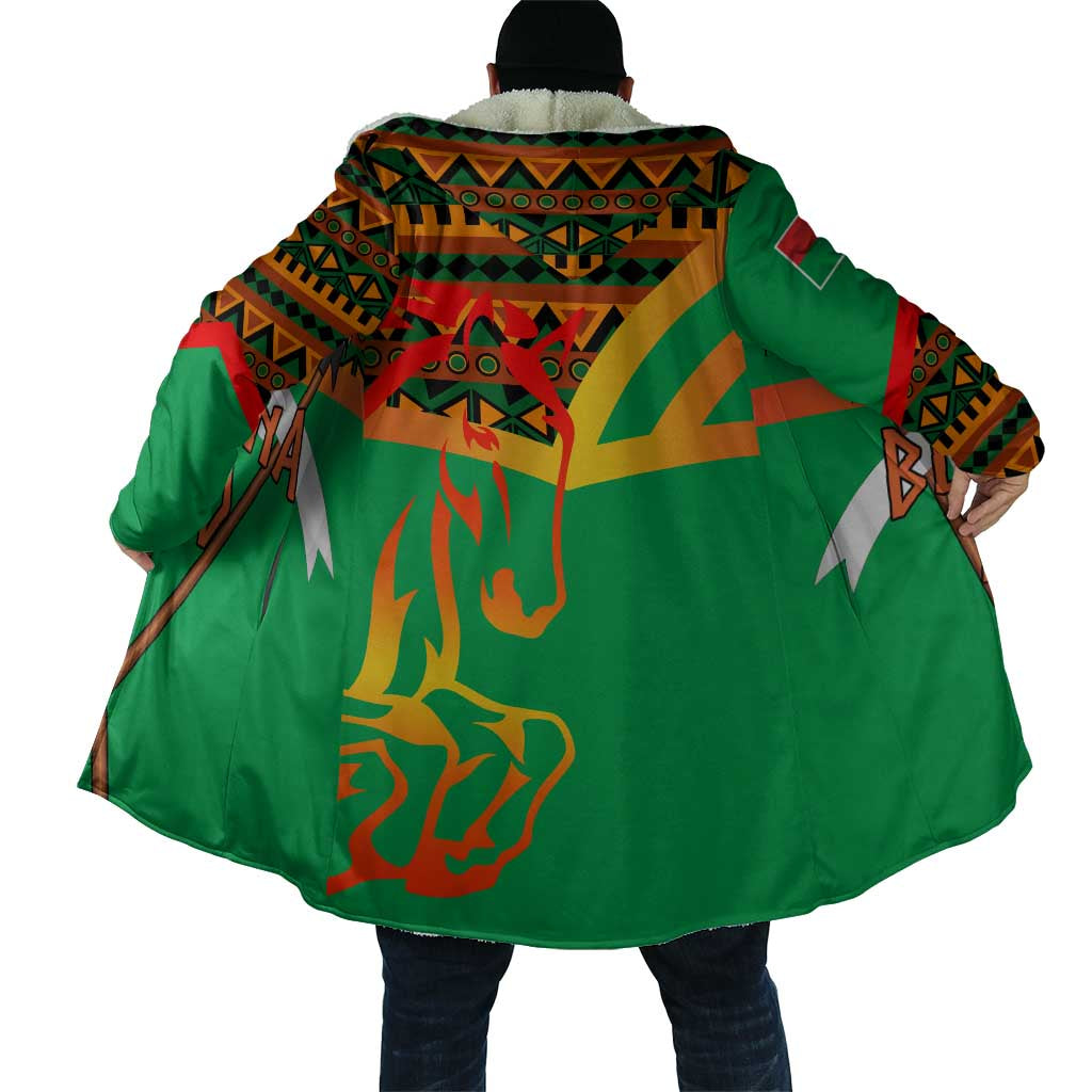 Burkina Faso Cloak with Green Tribal Pattern Design and National Flag Motif - Wonder Print Shop
