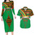 Burkina Faso Couples Matching Long Sleeve Bodycon Dress and Hawaiian Shirt with Green Tribal Pattern Design and National Flag Motif - Wonder Print Shop