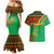 Burkina Faso Couples Matching Mermaid Dress and Hawaiian Shirt with Green Tribal Pattern Design and National Flag Motif - Wonder Print Shop