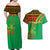 Burkina Faso Couples Matching Off Shoulder Maxi Dress and Hawaiian Shirt with Green Tribal Pattern Design and National Flag Motif - Wonder Print Shop
