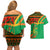 Burkina Faso Couples Matching Off Shoulder Short Dress and Hawaiian Shirt with Green Tribal Pattern Design and National Flag Motif - Wonder Print Shop