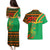 Burkina Faso Couples Matching Puletasi and Hawaiian Shirt with Green Tribal Pattern Design and National Flag Motif - Wonder Print Shop