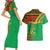 Burkina Faso Couples Matching Short Sleeve Bodycon Dress and Hawaiian Shirt with Green Tribal Pattern Design and National Flag Motif - Wonder Print Shop