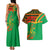 Burkina Faso Couples Matching Tank Maxi Dress and Hawaiian Shirt with Green Tribal Pattern Design and National Flag Motif - Wonder Print Shop