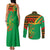 Burkina Faso Couples Matching Tank Maxi Dress and Long Sleeve Button Shirt with Green Tribal Pattern Design and National Flag Motif - Wonder Print Shop