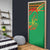 Burkina Faso Door Cover with Green Tribal Pattern Design and National Flag Motif - Wonder Print Shop