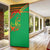 Burkina Faso Door Cover with Green Tribal Pattern Design and National Flag Motif - Wonder Print Shop