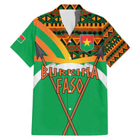 Burkina Faso Family Matching Mermaid Dress and Hawaiian Shirt with Green Tribal Pattern Design and National Flag Motif - Wonder Print Shop