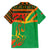 Burkina Faso Family Matching Off Shoulder Maxi Dress and Hawaiian Shirt with Green Tribal Pattern Design and National Flag Motif - Wonder Print Shop