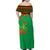 Burkina Faso Family Matching Off Shoulder Maxi Dress and Hawaiian Shirt with Green Tribal Pattern Design and National Flag Motif - Wonder Print Shop