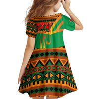 Burkina Faso Family Matching Off Shoulder Short Dress and Hawaiian Shirt with Green Tribal Pattern Design and National Flag Motif - Wonder Print Shop